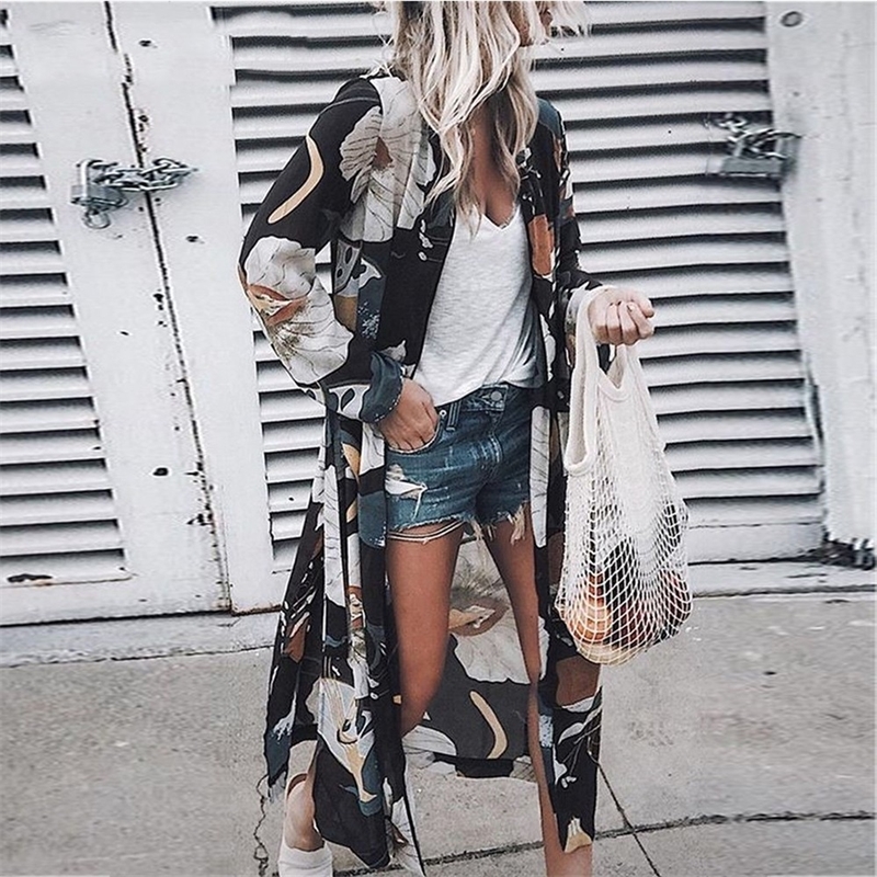 Retro Floral Print Kimono Cardigan Chiffon Long Sleeve Bohemia Feamale Tunic Loose Womens Tops And Blouses Beach Style Shirts 201201, Black
Retro Floral Print Kimono Cardigan Chiffon Long Sleeve Bohemia Feamale Tunic Loose Womens Tops And Blouses Beach Style Shirts 201201, Black