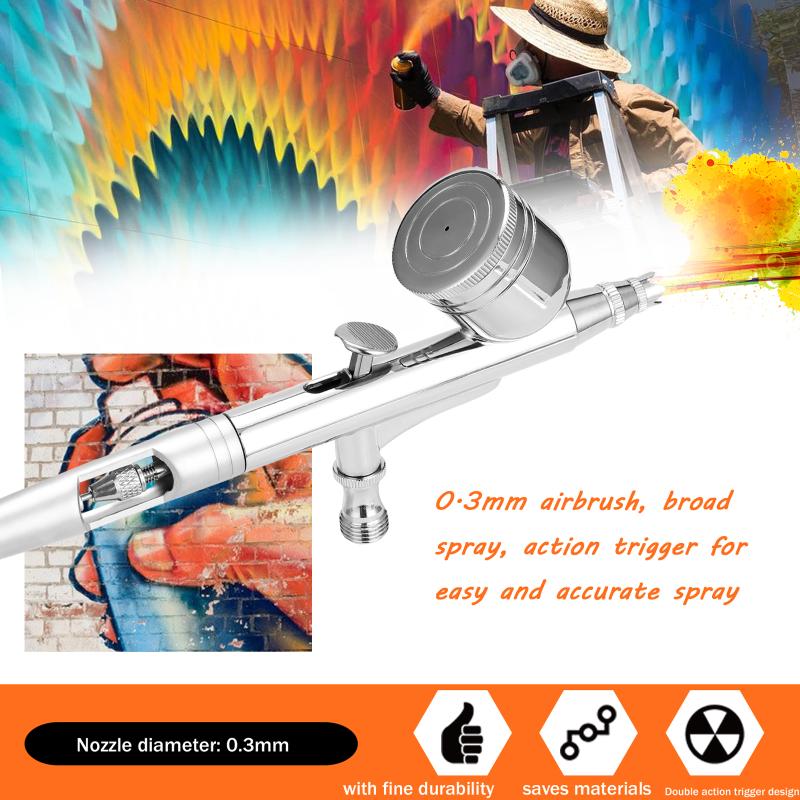 0.3mm Airbrush Compressor Spray Gun Set with 7CC Color Cup Mini Wrentch and Cleaning Needle-tool for Model Making Art Painting
0.3mm Airbrush Compressor Spray Gun Set with 7CC Color Cup Mini Wrentch and Cleaning Needle-tool for Model Making Art Painting