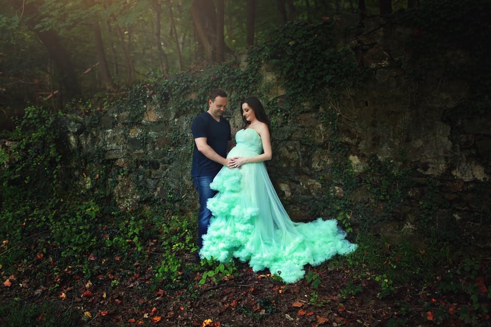 Tulle Maternity Dresses For Photo Shoot Custom Made 3D Flowers Pregnant Women Photography Props Designer Weddiing Party Sleepwear