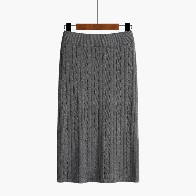2021 New Cable Twist Long Women Midi Autumn Winter Thick Warm Pencil Skirt Elegant Sexy Knitted Bodycaon Skirts Female 3brc, Gray-65cm
2021 New Cable Twist Long Women Midi Autumn Winter Thick Warm Pencil Skirt Elegant Sexy Knitted Bodycaon Skirts Female 3brc, Gray-65cm