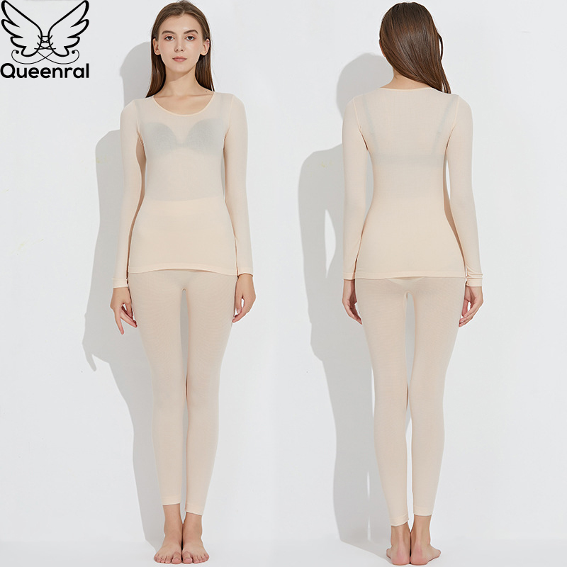 Queenral Long Johns Thermal Underwear For Women/Men Thermo Suit Ultra-thin Winter Clothes Thermo Underwear Sets Female/Male Warm 201027