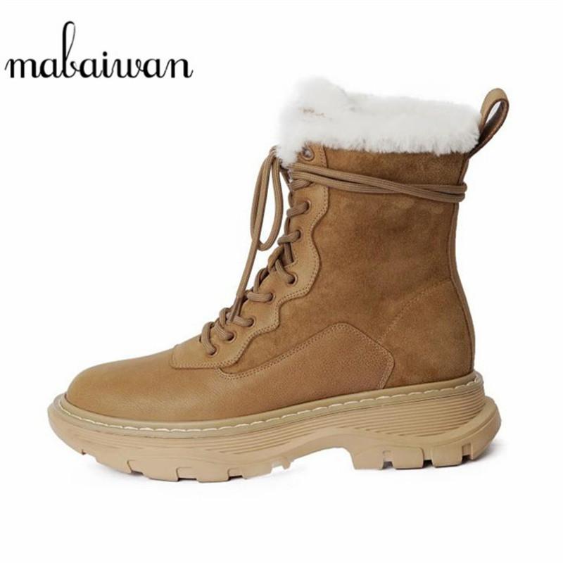 Mabaiwan New Fashion Women Winter Snow Boots Warm Wool Platform Lace Up Ladies Women Shoes Fur Genuine Leather Short Ankle Boots, Black
Mabaiwan New Fashion Women Winter Snow Boots Warm Wool Platform Lace Up Ladies Women Shoes Fur Genuine Leather Short Ankle Boots, Black