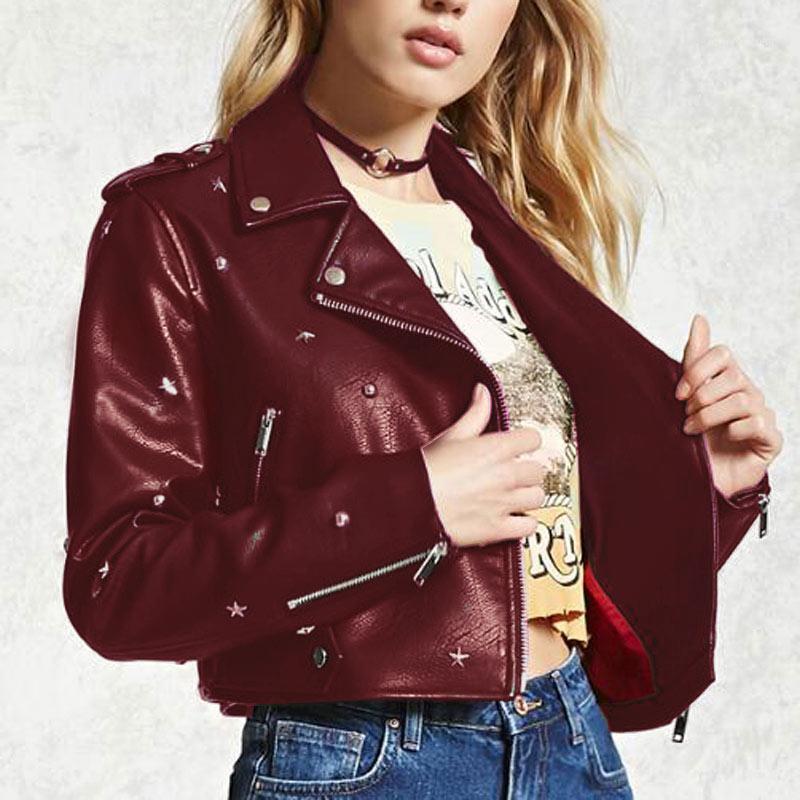 Classic Faux Leather Jacket for Women Punk Moto Coat Biker jaquetas couro Casaco Jacket chaqueta cuerina mujer1, Gold
Classic Faux Leather Jacket for Women Punk Moto Coat Biker jaquetas couro Casaco Jacket chaqueta cuerina mujer1, Gold