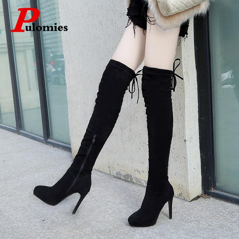 PULOMIES Women Over-the-Knee Boots Thin Heels Boots Sexy Thigh Suede Sock Heels Night Club Woman Women Dress Shoes, Black
PULOMIES Women Over-the-Knee Boots Thin Heels Boots Sexy Thigh Suede Sock Heels Night Club Woman Women Dress Shoes, Black