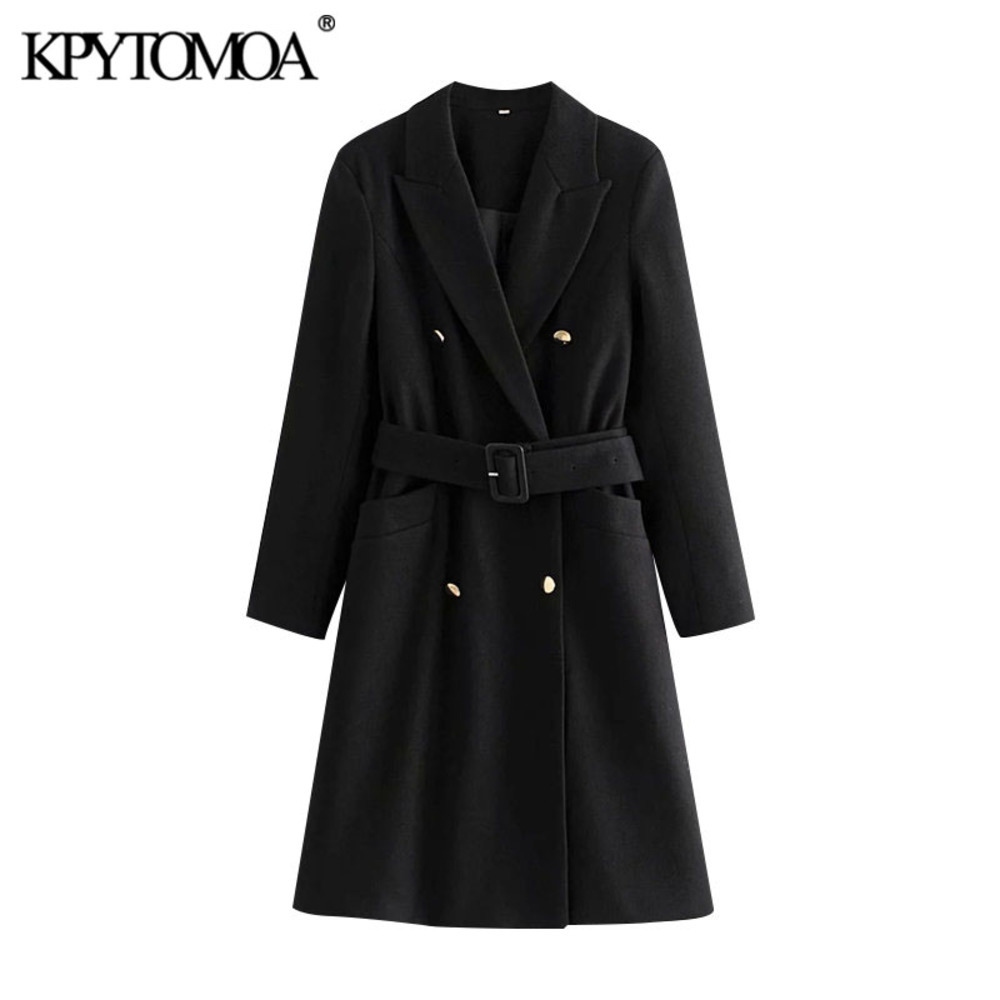 KPYTOMOA Women 2020 Fashion With Belt Double Breasted Woolen Coat Vintage Long Sleeve Pockets Female Outerwear Chic Overcoat, Tan;black
KPYTOMOA Women 2020 Fashion With Belt Double Breasted Woolen Coat Vintage Long Sleeve Pockets Female Outerwear Chic Overcoat, Tan;black