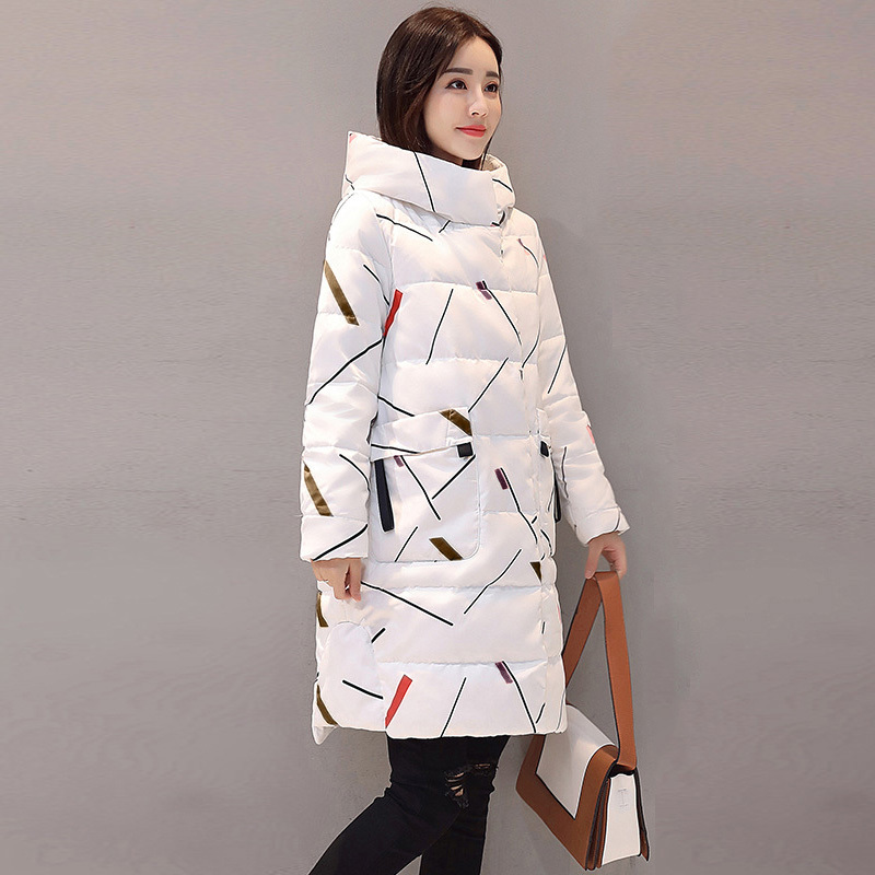 Elegant Long Sleeve Warm Zipper Parkas Women Jacket Office Lady Fashion Winter Hooded Long Jacket Coat 200928