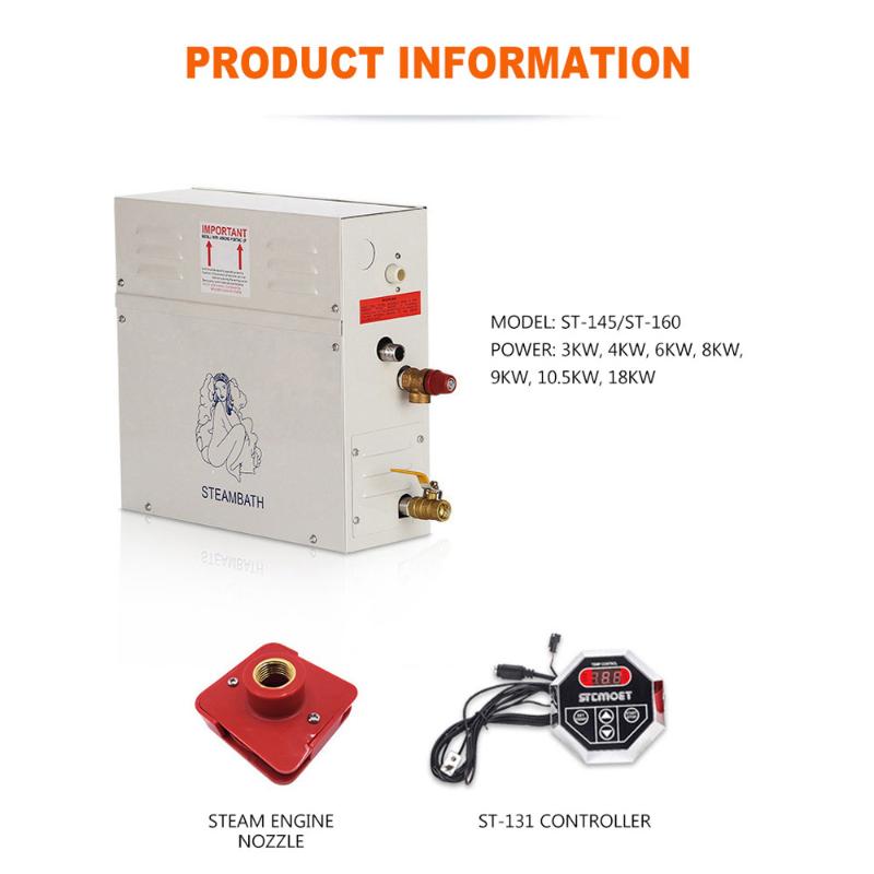 6KW Sauna Steam Engine Equipment Electric Steam Generator Sweat Room Sauna Room SPA Fumigation Machine With Digital Controller
6KW Sauna Steam Engine Equipment Electric Steam Generator Sweat Room Sauna Room SPA Fumigation Machine With Digital Controller
