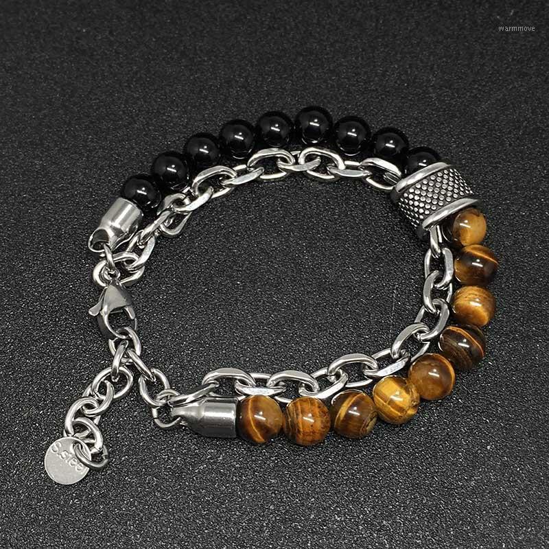 2020 natural stone beads bracelet tiger eye men's chain on hand stainless steel charm bracelet male Steampunk hip hop wholesale1
2020 natural stone beads bracelet tiger eye men's chain on hand stainless steel charm bracelet male Steampunk hip hop wholesale1
