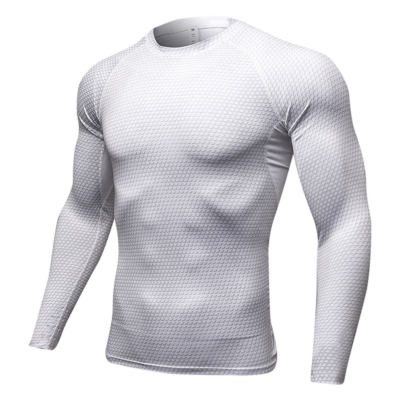 3D Print T-Shirt Men's Running Shirt Compression Tights Breathable Long Sleeve Sports Rashguard Jersey Free Shipping