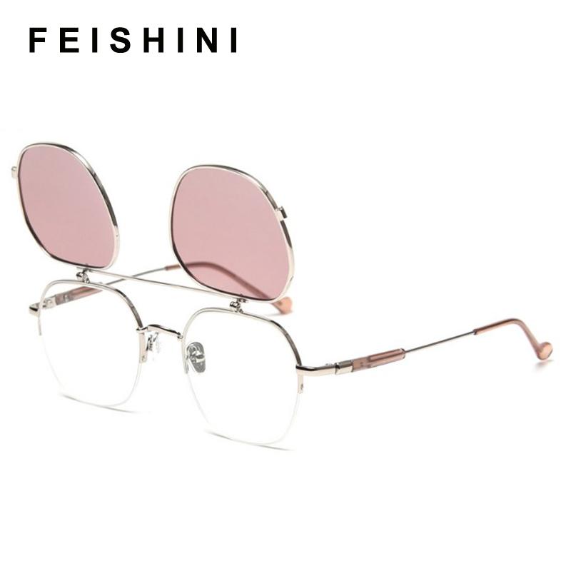 FEISHINI Celebrity Oval Women Brand Sunglasses Polarized UVB Steampunk Luxury Metal Fashion Drive Glasses Men Flip Cover Design
FEISHINI Celebrity Oval Women Brand Sunglasses Polarized UVB Steampunk Luxury Metal Fashion Drive Glasses Men Flip Cover Design