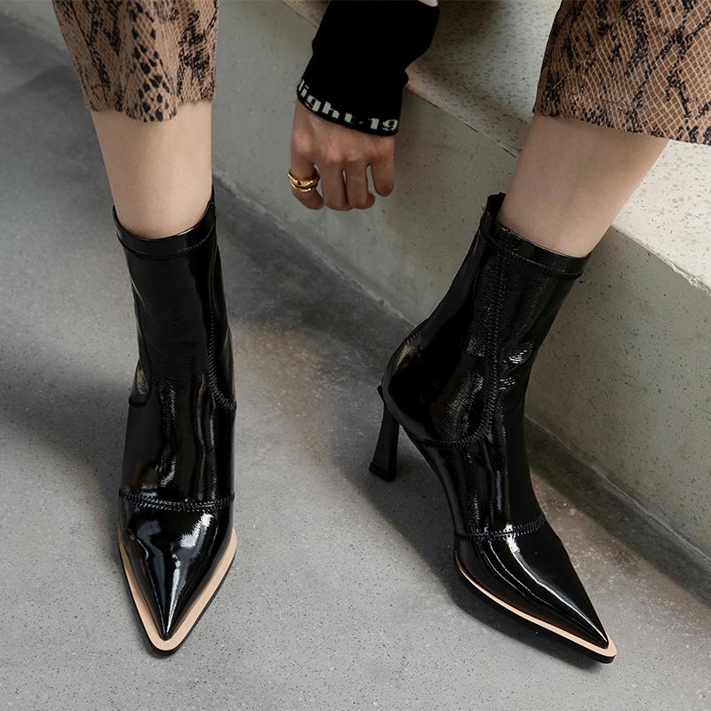 ankle boots women's shoes new winter high heels British style elastic boots women's shoes zapatos de mujer, Apricot
ankle boots women's shoes new winter high heels British style elastic boots women's shoes zapatos de mujer, Apricot