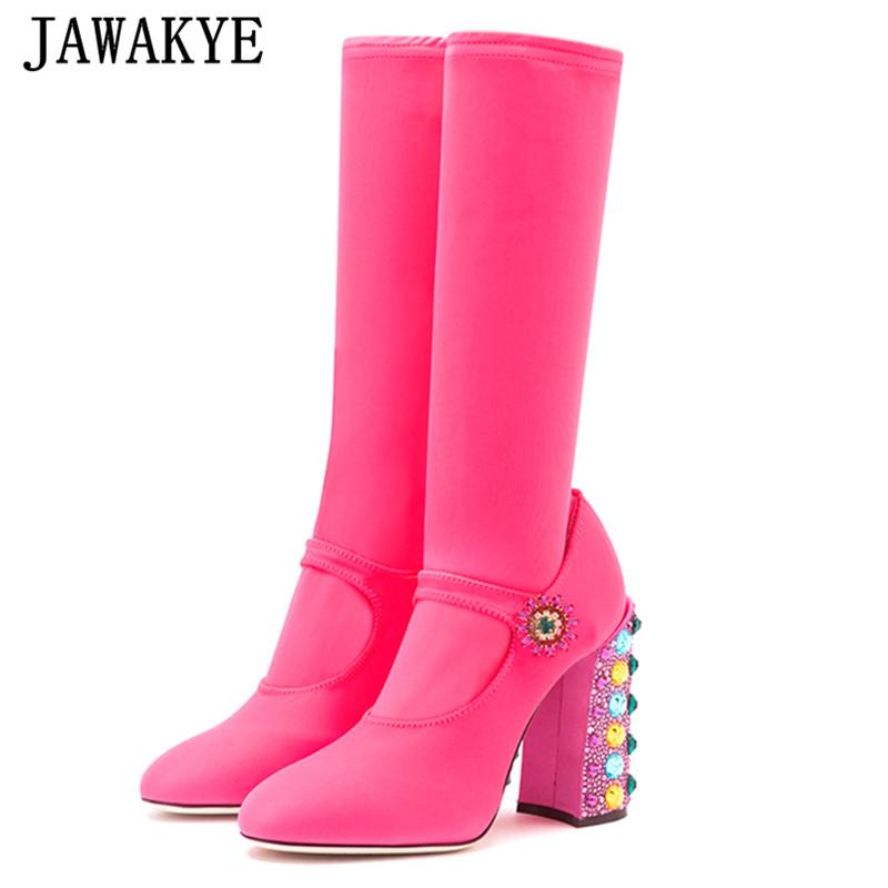 bling bling Rhinestone mid calf boots women round toe jewelry crystal chunky high heel autumn stretch T show sock shoes ladies, Black
bling bling Rhinestone mid calf boots women round toe jewelry crystal chunky high heel autumn stretch T show sock shoes ladies, Black
