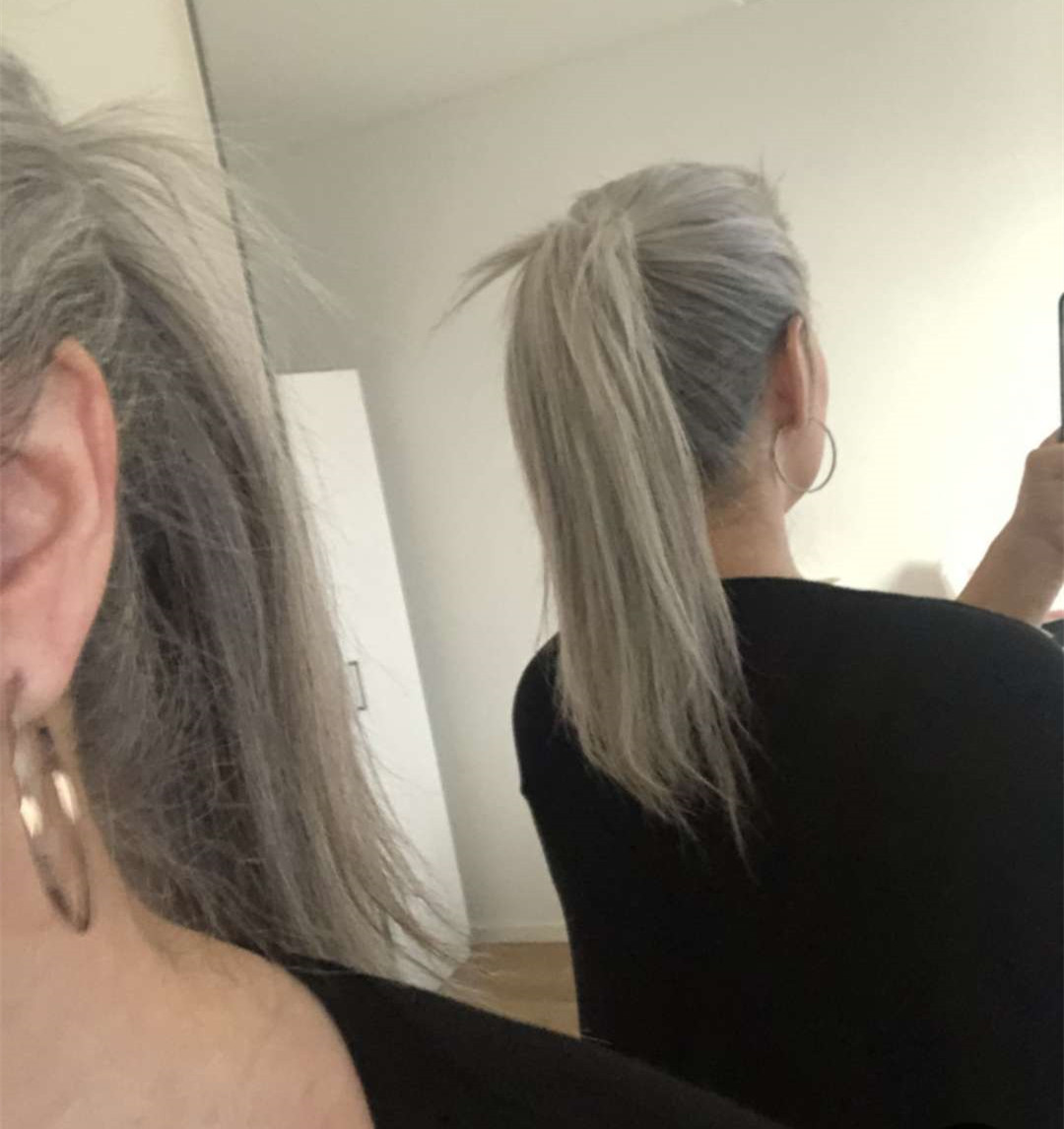 Sleek grey ponytail hairpiece wraps silver grey bun pony tail salt and pepper drawstring ponytail exension 100g 120g 140g