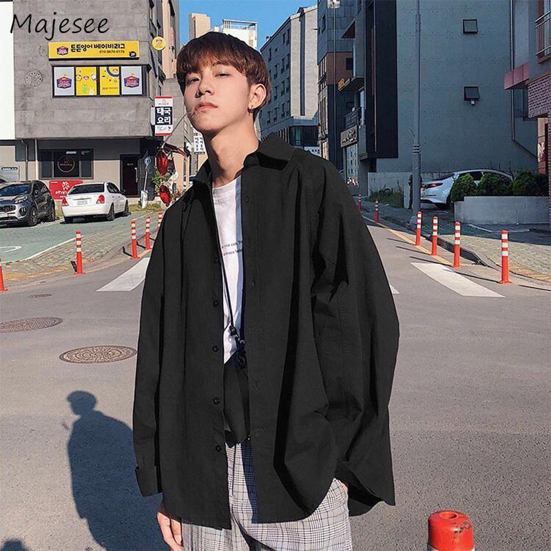 Shirts Men Solid Simple All-match Loose 2XL Harajuku Daily Leisure Mens Shirt Korean Ulzzang Fashion Clothing Kpop High Quality, A black
Shirts Men Solid Simple All-match Loose 2XL Harajuku Daily Leisure Mens Shirt Korean Ulzzang Fashion Clothing Kpop High Quality, A black