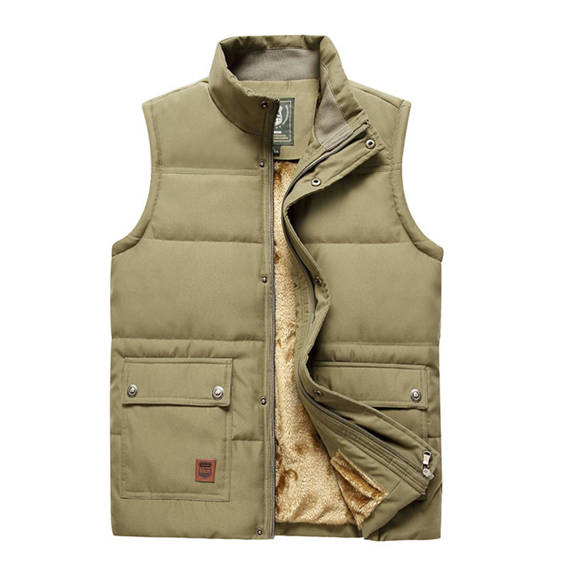 Large Size 5XL Winter Fleece Thick Warm Vest Men Casual Outwear Sleeveless Jacket Male Waistcoat Multi Many Pocket Vest 201120