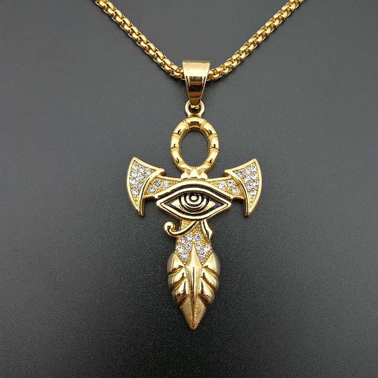 316 Stainless Steel Hip Hop CZ Gold Eye of Horus Religious Cross Agypt Ancient Egyptian Pendent Necklace The Symbol Of Life Ankh Pendants, Silver
316 Stainless Steel Hip Hop CZ Gold Eye of Horus Religious Cross Agypt Ancient Egyptian Pendent Necklace The Symbol Of Life Ankh Pendants, Silver