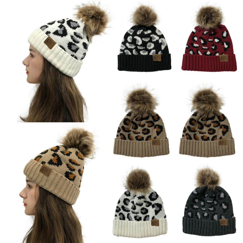 2021 New Leopard Knitted Hats Pom Pom Fur Ball Beanies Women Winter Warm Wool Knitted Hat Outdoor Keep Warm Beanie Caps, Customize
2021 New Leopard Knitted Hats Pom Pom Fur Ball Beanies Women Winter Warm Wool Knitted Hat Outdoor Keep Warm Beanie Caps, Customize