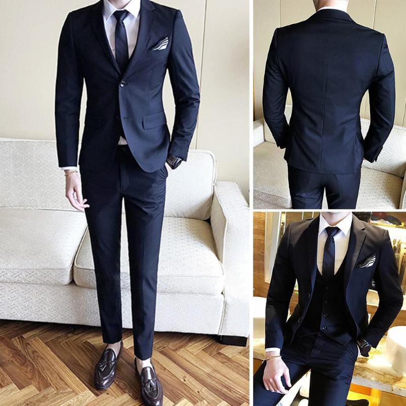 Male Office Wear Men Autumn Solid Color Lapel Collar Coat Jacket Vest Pants Business Suit Set, Black
Male Office Wear Men Autumn Solid Color Lapel Collar Coat Jacket Vest Pants Business Suit Set, Black