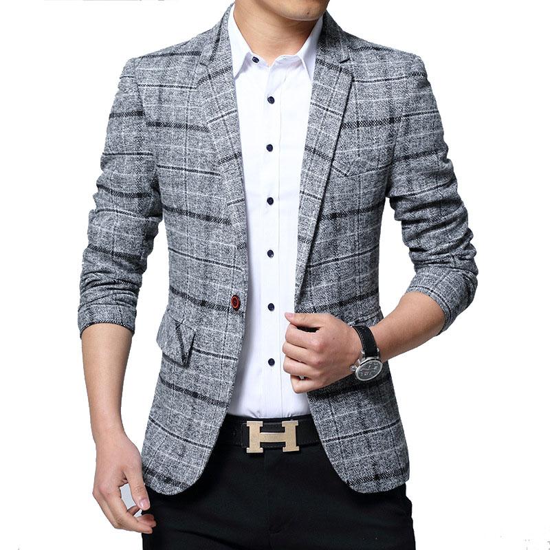 New Men Blazers 4XL 5XL Spring British Style Plaid Male Slim Fat Business Casual Blazer Coat Men Brand Outwear Jacket BF603, Khaki
New Men Blazers 4XL 5XL Spring British Style Plaid Male Slim Fat Business Casual Blazer Coat Men Brand Outwear Jacket BF603, Khaki