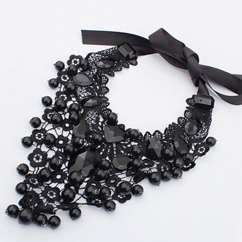Fashion Lace Ribbon Gem Stone Round Beads Ball Pendant Necklace, Bohemia Choker Necklaces Chain Women Jewelry
Fashion Lace Ribbon Gem Stone Round Beads Ball Pendant Necklace, Bohemia Choker Necklaces Chain Women Jewelry
