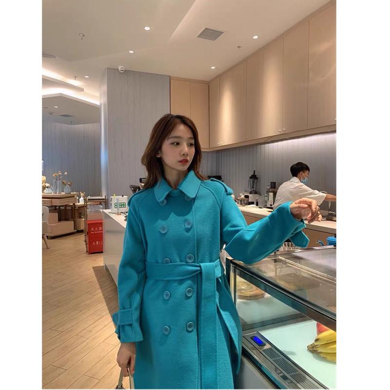 and winter 2021 double faced cashmere coat women' mint green high end pure color temperament long new woolen coat, See chart
and winter 2021 double faced cashmere coat women' mint green high end pure color temperament long new woolen coat, See chart