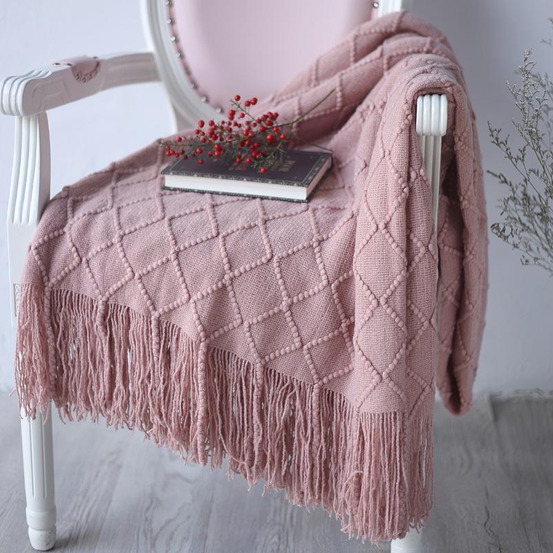 TB034A High Quality dusty pink ivory green grey yellow ivory Throw Blanket office car sofa Blanket with tassels 
TB034A High Quality dusty pink ivory green grey yellow ivory Throw Blanket office car sofa Blanket with tassels