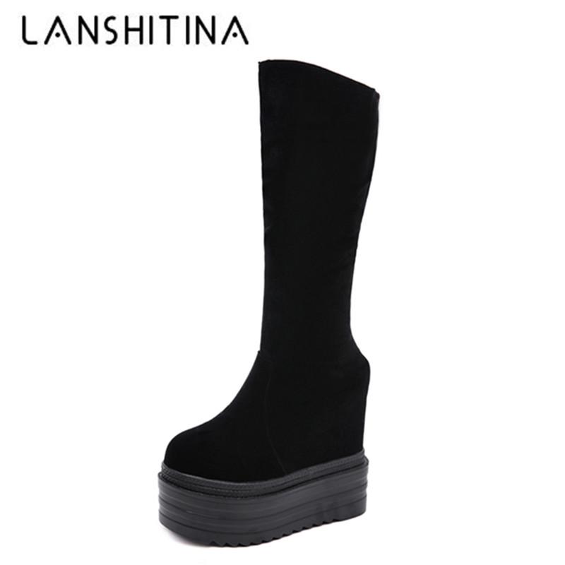 LANSHITINA High Platform 15cm Winter Boots Wedge High Heels Knee-High Boots Woman Shoes Flock 2020 New, 9988-2 black
LANSHITINA High Platform 15cm Winter Boots Wedge High Heels Knee-High Boots Woman Shoes Flock 2020 New, 9988-2 black