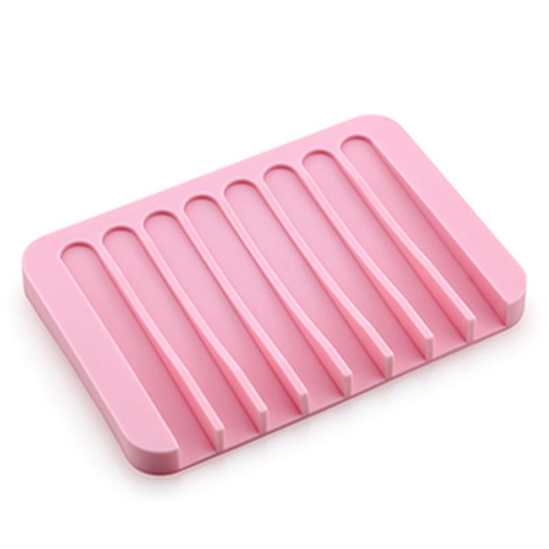 Multicolor Water Drainage Anti Skid Soap Box Silicone Soap Dishes Bathroom Soap Holders Case Home Bathroom High Quality