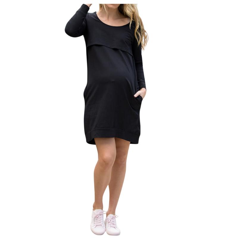 Maternity Dresses Women's Dress Pregnanty Long Sleeve Solid With Pocket Autumn Winter For Pregnant Woman Plus Size, White
Maternity Dresses Women's Dress Pregnanty Long Sleeve Solid With Pocket Autumn Winter For Pregnant Woman Plus Size, White