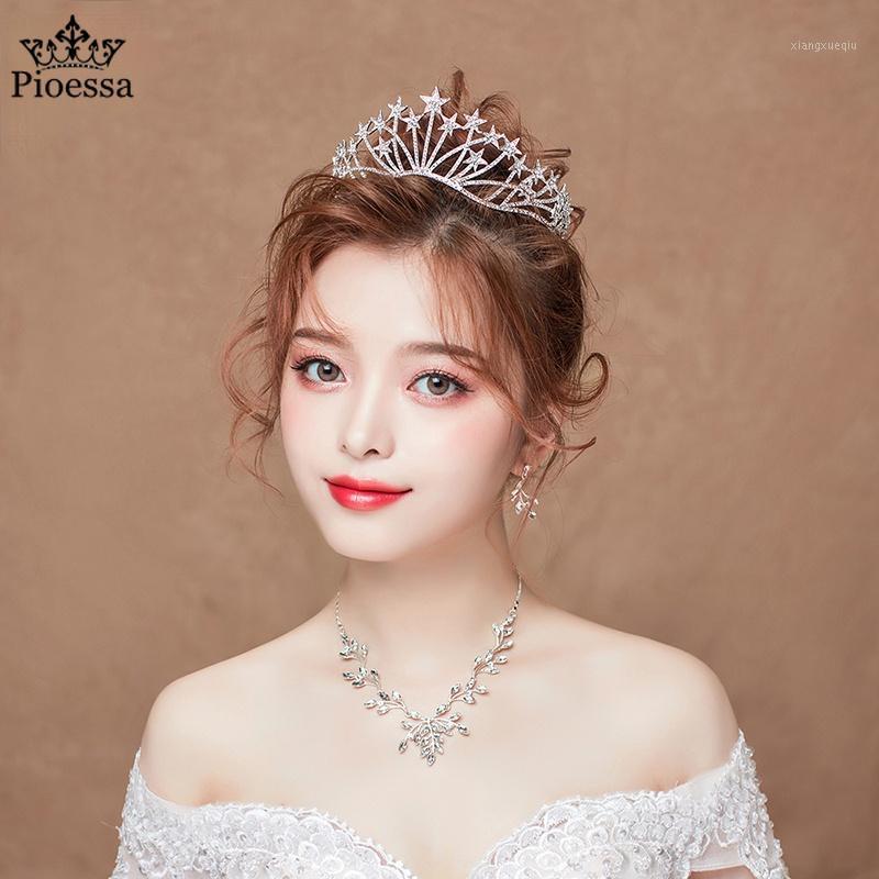 Hair Clips & Barrettes Bridal Headdress Birthday Crown Three Piece Suit Mori Necklace Earrings Accessories Wedding Dress, Golden;silver 
Hair Clips & Barrettes Bridal Headdress Birthday Crown Three Piece Suit Mori Necklace Earrings Accessories Wedding Dress, Golden;silver