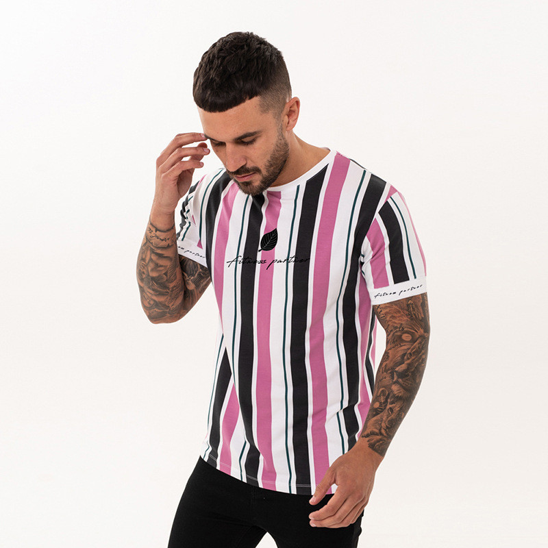 Summer Streetwear Men's T-shirt Casual Sportswear Men's Short-sleeved Striped T shirts Men Tops Brand Men's Clothing Hip Hop, Sky blue 
Summer Streetwear Men's T-shirt Casual Sportswear Men's Short-sleeved Striped T shirts Men Tops Brand Men's Clothing Hip Hop, Sky blue