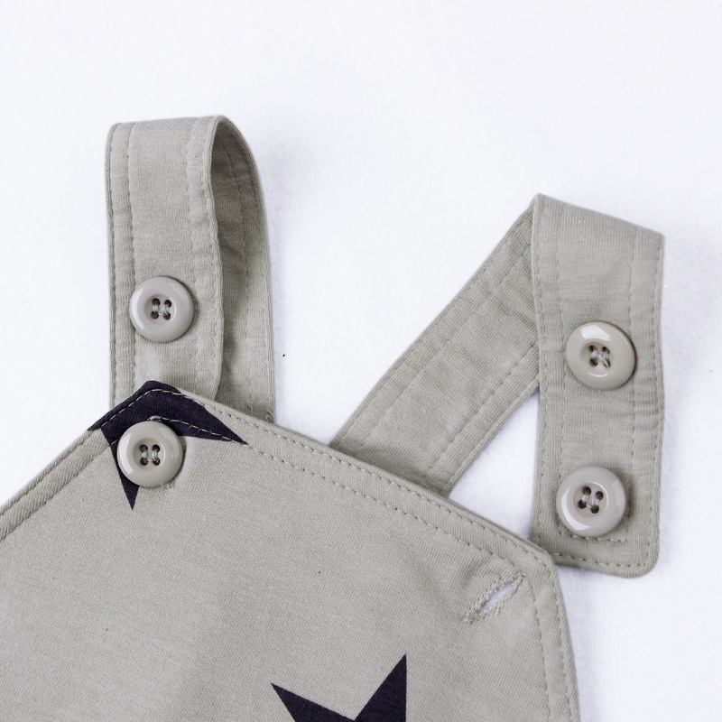 Baby Boys Baby Girls clothing set Newborn baby black grey striated T-shirt+ bib pants + hat stars pattern costumes suits Y1105