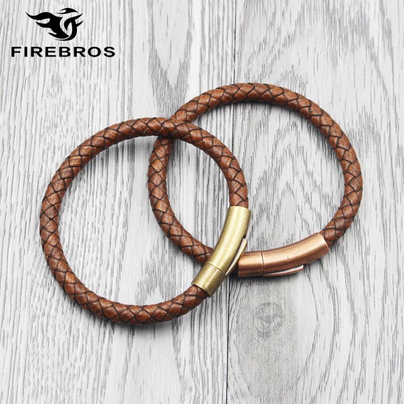 FIREBROS Ancient/Red Bronze Stainless Steel Clasp Retro Brown Genuine Leather Bracelet Band for Men Women Jewelry Dropshipping
FIREBROS Ancient/Red Bronze Stainless Steel Clasp Retro Brown Genuine Leather Bracelet Band for Men Women Jewelry Dropshipping
