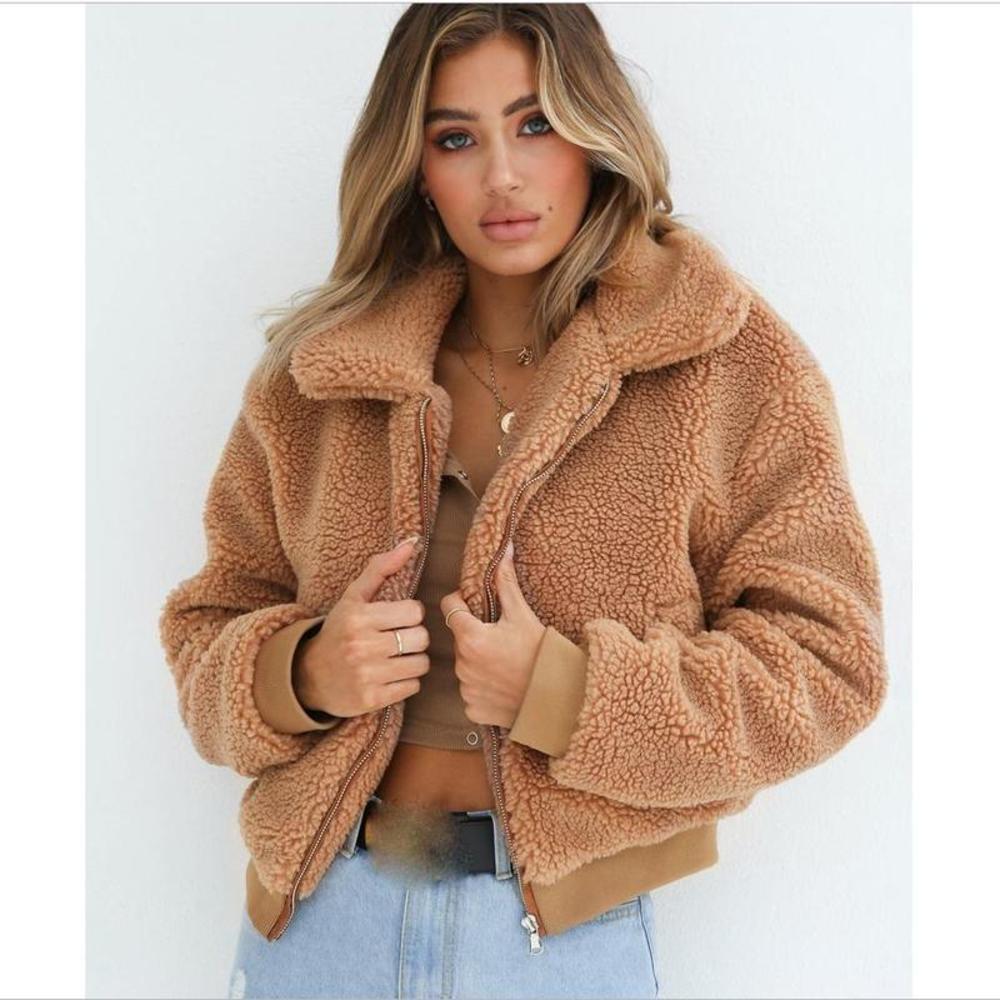 Women Thick Warm Teddy Bear Pocket Fleece Zip Up Outwear Overcoat Winter Soft Fur Jacket Female Plush Coat Elegant, Brown
Women Thick Warm Teddy Bear Pocket Fleece Zip Up Outwear Overcoat Winter Soft Fur Jacket Female Plush Coat Elegant, Brown