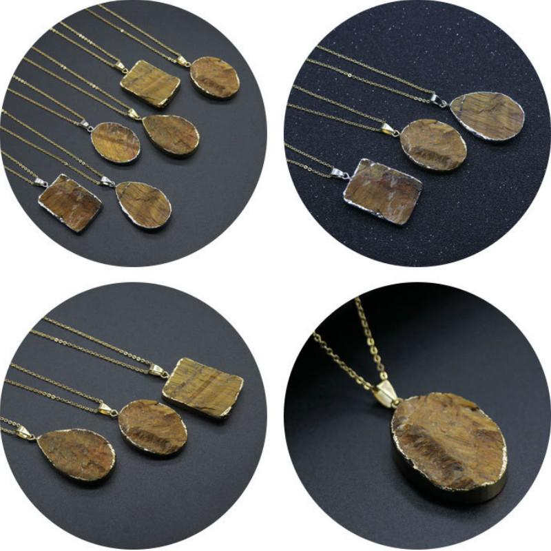 Natural Tigereye Original Rock Gold Package Edge Pendant European and American Type Nnecklace Elliptic Oblong Droplets necklace
Natural Tigereye Original Rock Gold Package Edge Pendant European and American Type Nnecklace Elliptic Oblong Droplets necklace