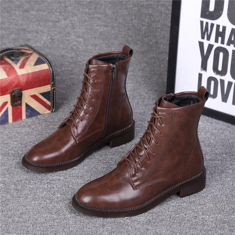 2020 autumnwinter new brown Boots trendy chunky heel short ankle boots round toe vintage cowhide side zipper1, Beige
2020 autumnwinter new brown Boots trendy chunky heel short ankle boots round toe vintage cowhide side zipper1, Beige