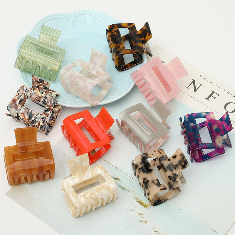 Women Girls Geometric Hair Claw Clamps Acrylic Hair Crab Square Shape Claw Clip Solid Color Hairpin Size Accessories
Women Girls Geometric Hair Claw Clamps Acrylic Hair Crab Square Shape Claw Clip Solid Color Hairpin Size Accessories