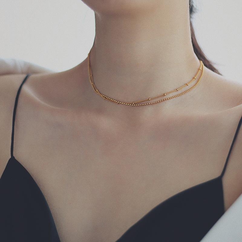 YUN RUO Trend Yellow Gold Color Double Chain Necklace Choker Woman Fashion Titanium Steel Jewelry Gift Never Fade Hypoallergenic
YUN RUO Trend Yellow Gold Color Double Chain Necklace Choker Woman Fashion Titanium Steel Jewelry Gift Never Fade Hypoallergenic