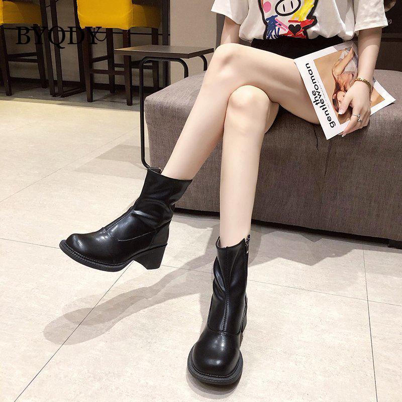 BYQDY PU Leather Boots Women Side Zipper Mid-calf Rubber Boots Round Toe For Women Non Slip Autumn Female Winter Shoes Black1, Beige shoes
BYQDY PU Leather Boots Women Side Zipper Mid-calf Rubber Boots Round Toe For Women Non Slip Autumn Female Winter Shoes Black1, Beige shoes