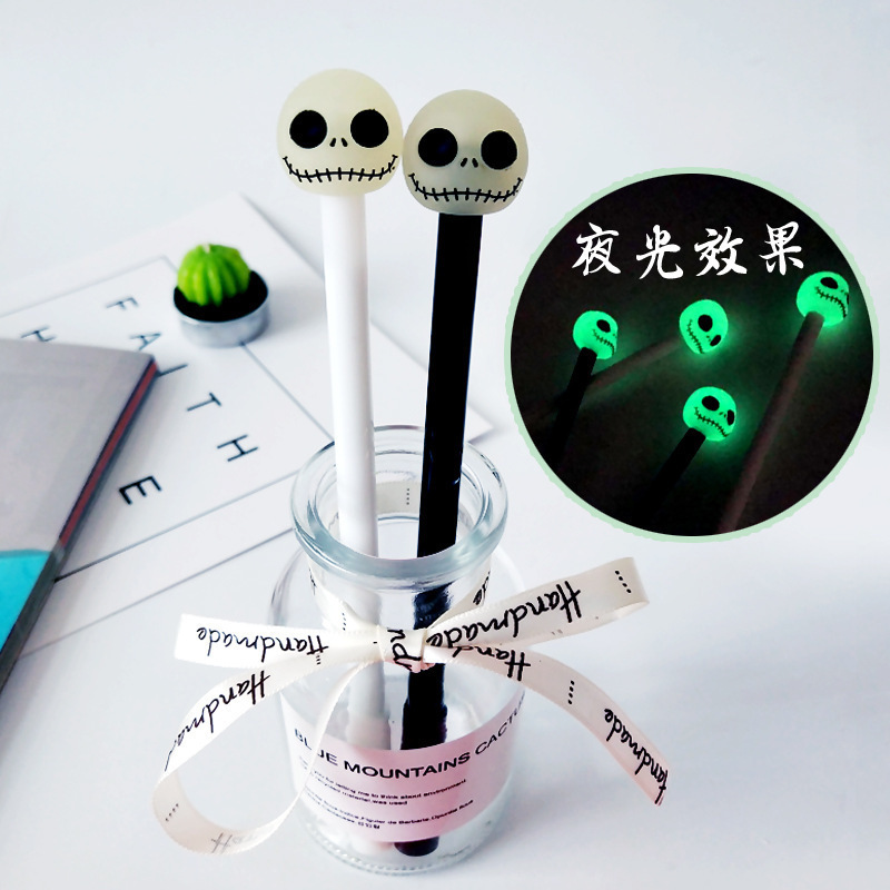 36PCS/lot Luminous Skull Skeleton Gel Pen 0.5mm Black Student Gel Pen Kawaii School Supplies Stationery 201202
36PCS/lot Luminous Skull Skeleton Gel Pen 0.5mm Black Student Gel Pen Kawaii School Supplies Stationery 201202