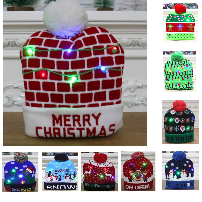 Christmas Led light up Knitted Hats Pom Ball Beanies Xmas Ski Cap Santa Snowman Reindeer Tree Hat For Adult Kids HH9-2463
Christmas Led light up Knitted Hats Pom Ball Beanies Xmas Ski Cap Santa Snowman Reindeer Tree Hat For Adult Kids HH9-2463