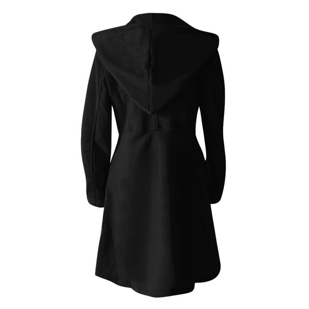Fashion Winter Autumn Women Wool Coat Long Sleeve Solid Belted Loose Warm Woolen Jacket Hooded OuterwearJ30 201103