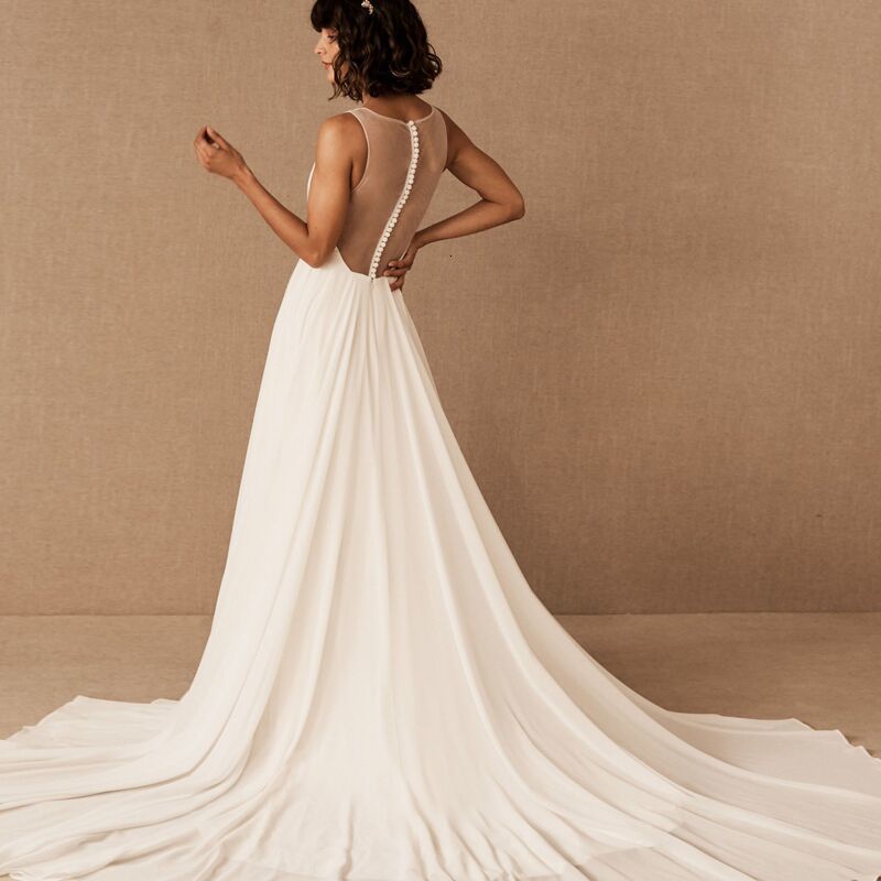 2021 New Sleeveless Wedding Dress Low-cut v Gown Dressed As a Bride R7J2, Same as the photos
2021 New Sleeveless Wedding Dress Low-cut v Gown Dressed As a Bride R7J2, Same as the photos