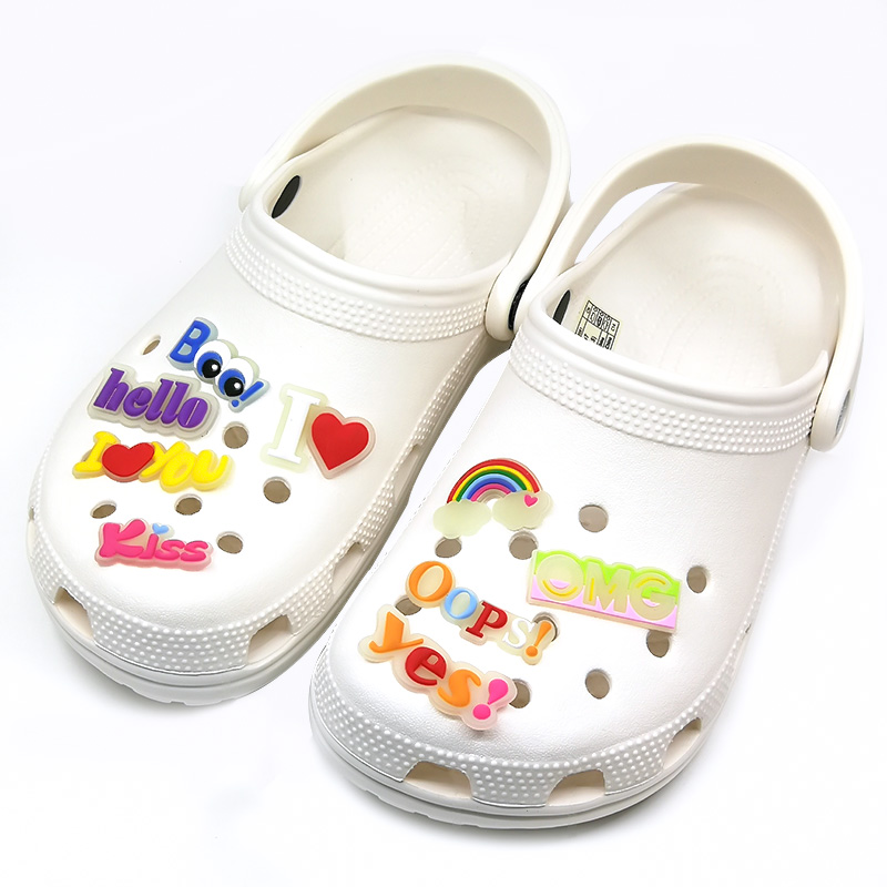 20pcs + custom buzzword pvc glow shoe charms jibitz for croc shoes wholesale glowing charms in the dark, White;pink
20pcs + custom buzzword pvc glow shoe charms jibitz for croc shoes wholesale glowing charms in the dark, White;pink