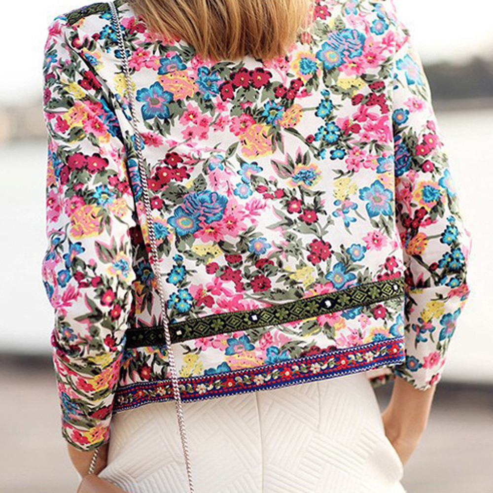 JAYCOSIN Female jacket Women Floral Printed Short Jacket Long Sleeve women winter 2019 coats Outwear L300726 T200111