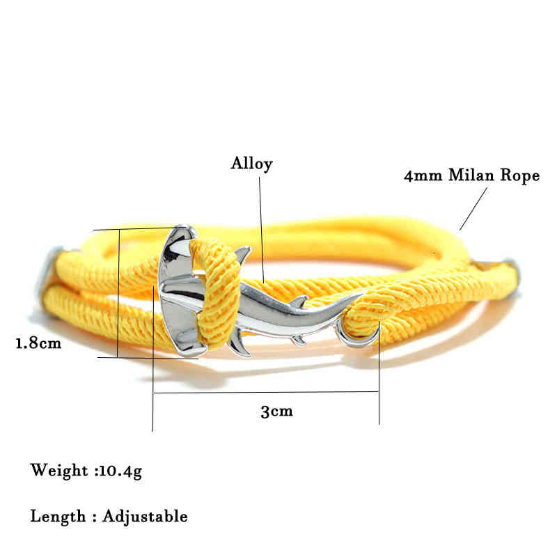 Ocean Animal Shark Bracelet Homme Female Multi-layer Adjustable Charm Braslet Camping Jewelry Beach Accessories Gift for Lovers