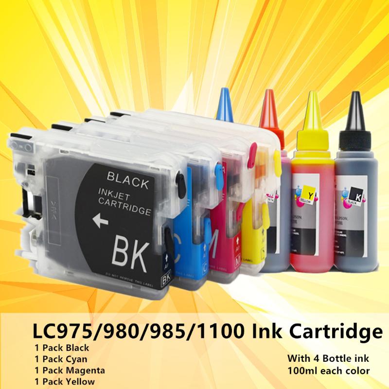 Ink Cartridges LC980 LC 985 LC 975 easy refill For Brother MFC-5490CW MFC-5890CN MFC-6490CN MFC-6490CW Printer with 4 bottle ink
Ink Cartridges LC980 LC 985 LC 975 easy refill For Brother MFC-5490CW MFC-5890CN MFC-6490CN MFC-6490CW Printer with 4 bottle ink