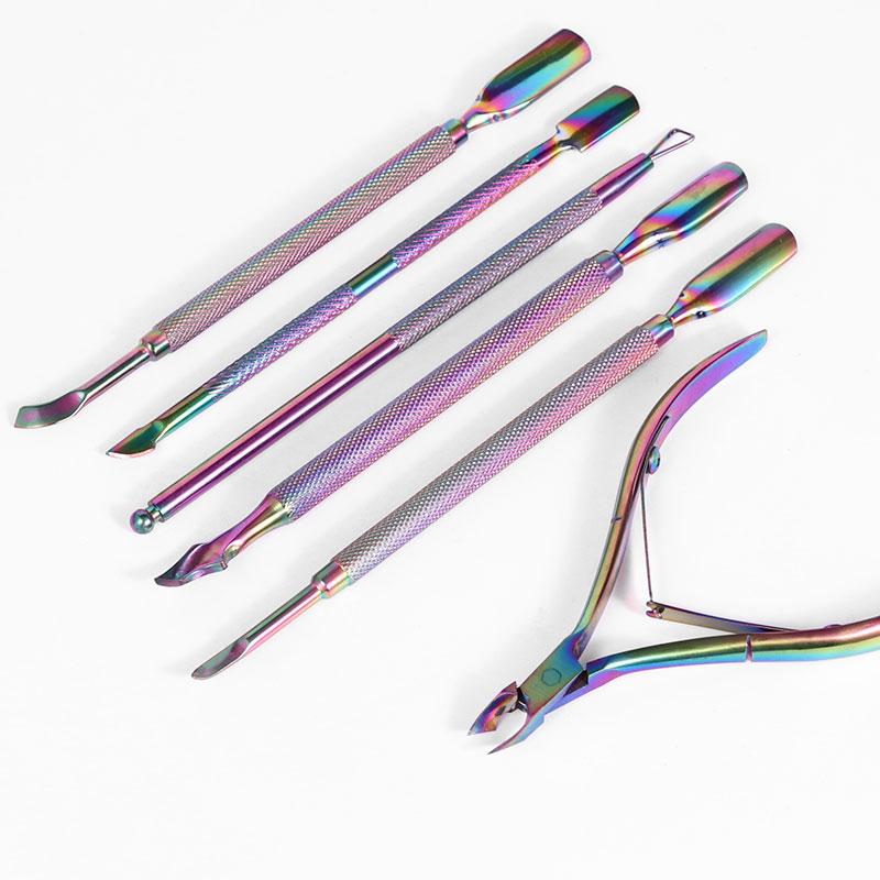 2021 Stainless Steel Manicure Set Colorful Tweezers Nail Tools Sets New Pusher for Manicure Fashion Nail Art Kit
2021 Stainless Steel Manicure Set Colorful Tweezers Nail Tools Sets New Pusher for Manicure Fashion Nail Art Kit