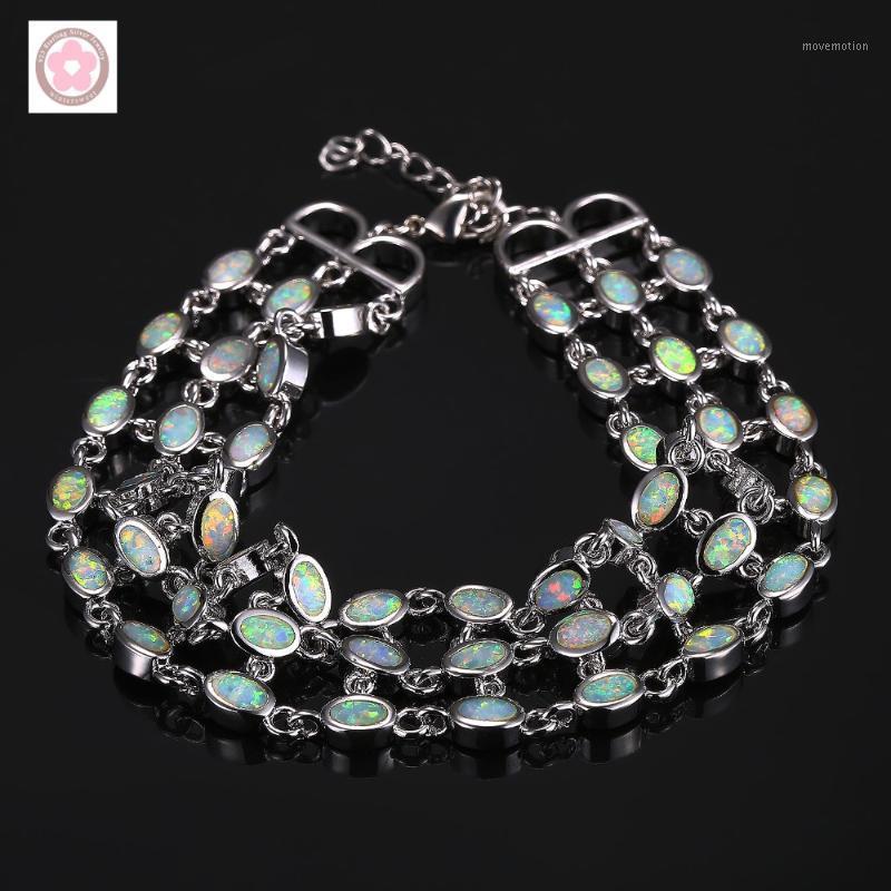 SZ0022 Fire Opal Inlaid Fashion Bracelet For Women Jewelry Gift1