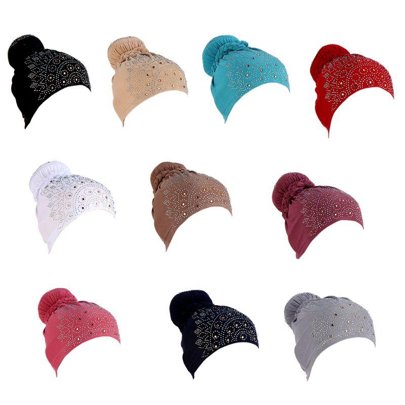 Women Hijab Turban Braided Hair Durag Snood Bun Hat Drill Rhinestone Chemo Cap 83XF
Women Hijab Turban Braided Hair Durag Snood Bun Hat Drill Rhinestone Chemo Cap 83XF